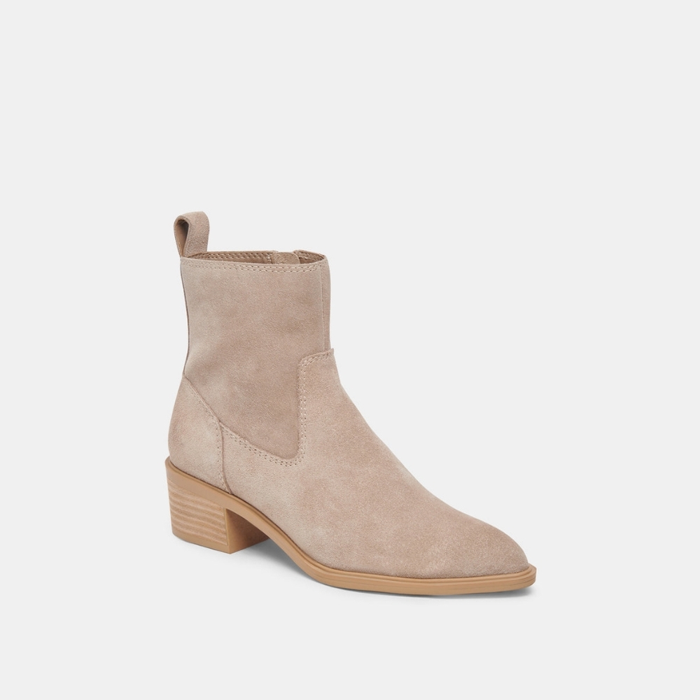 NEW Dolce Vita Size 7.5 Bili Cream Suede Upper Ankle Boots